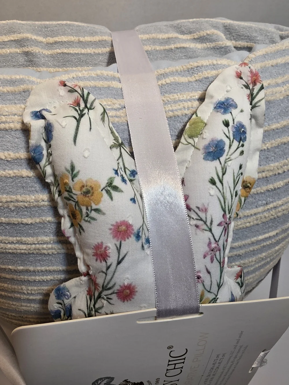 Shabby Chic 3-Pack Decorative Pillows - Blue Stripe & Floral
